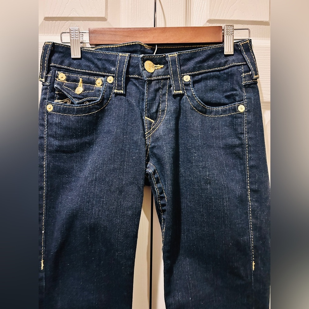 True Religion Dark Wash Straight-Leg Jeans | Size 27 | Made in USA - Picture 9 of 14